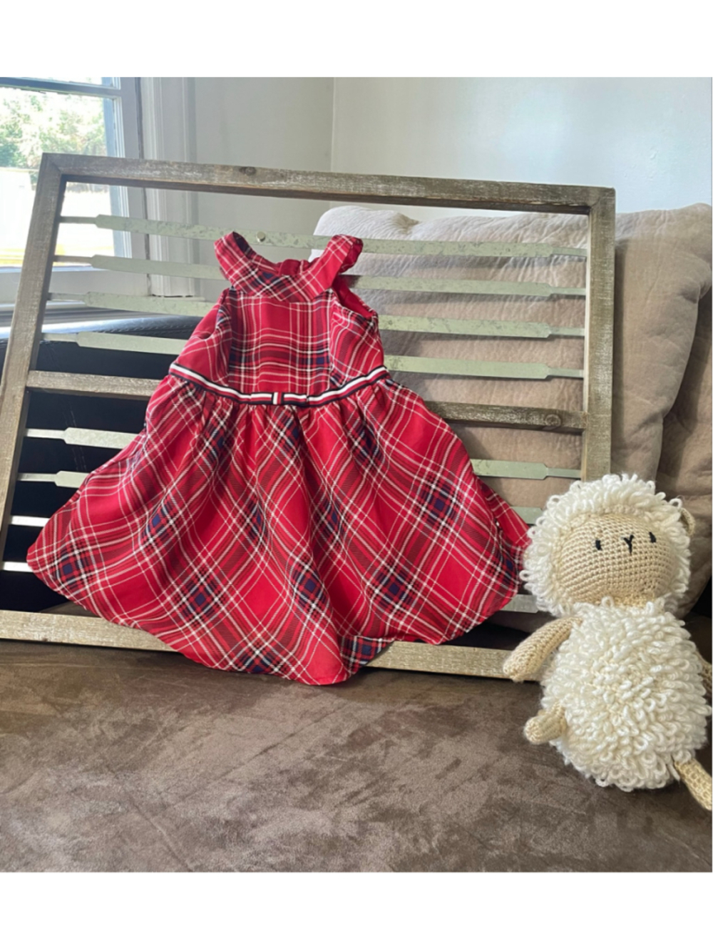 Tommy Hilfiger Girls Red Tartan Plaid Sleeveless Halter Dress 2T Holiday